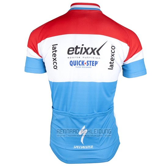 2017 Fahrradbekleidung Etixx Quick Step Champion Luxemburg Trikot Kurzarm und Tragerhose